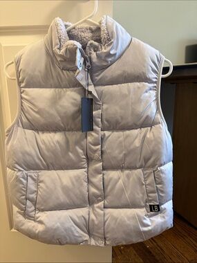 Little Bipsy Light Gray Quilted Sherpa-Lined Vest